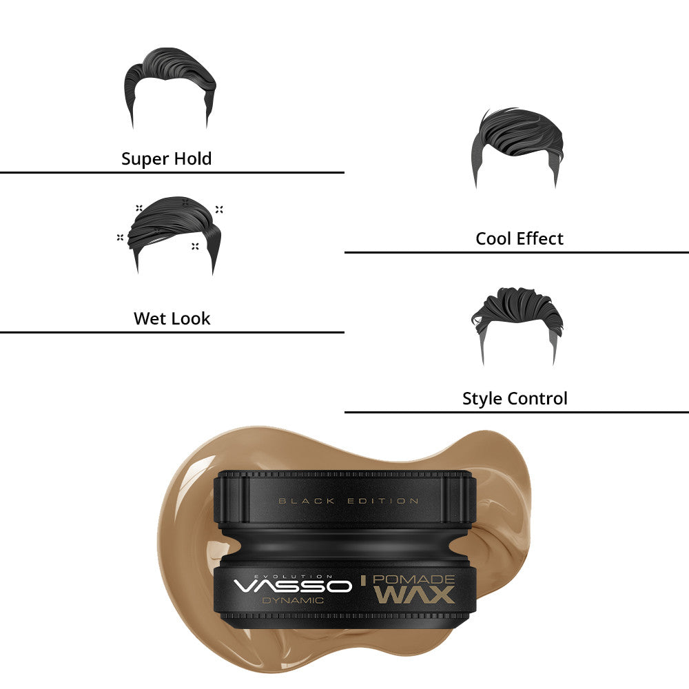 Vasso Styling Wax Black Edition Pomade 5.07oz (150ml)