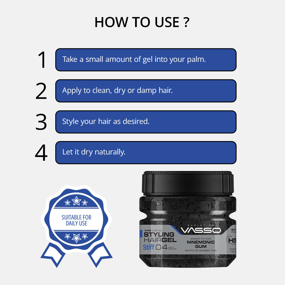 Vasso Men Mnemonic Gum Stiff 16.91oz (500ml)
