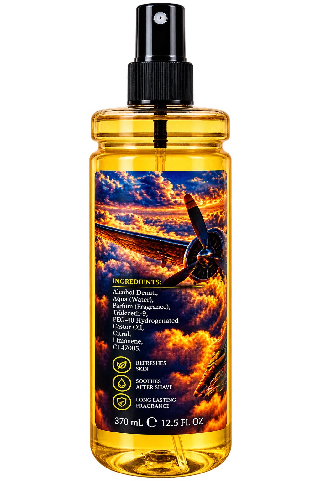 Title 2 Bux Pilot Aftershave Cologne for Men – Fresh Masculine Fragrance – 12.5 fl oz / 370 mL