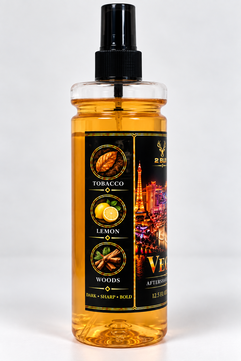 2 BUX Vegas Aftershave Cologne – Tobacco, Lemon & Woods – 12.5 fl oz / 370 mL
