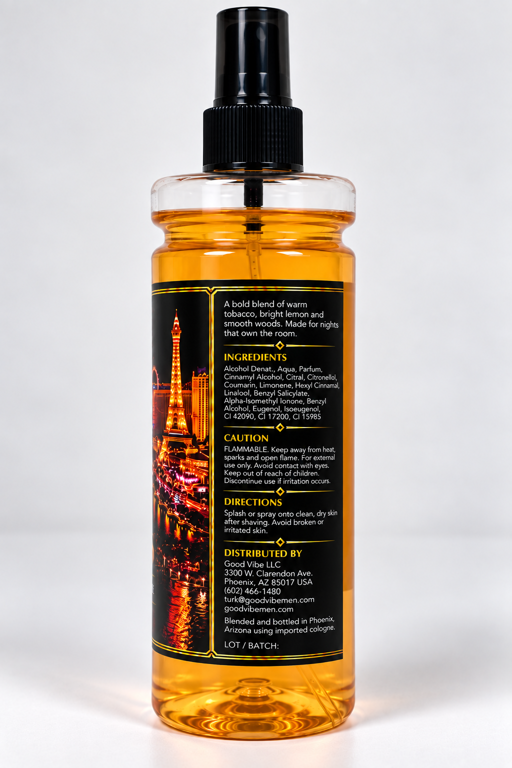 2 BUX Vegas Aftershave Cologne – Tobacco, Lemon & Woods – 12.5 fl oz / 370 mL