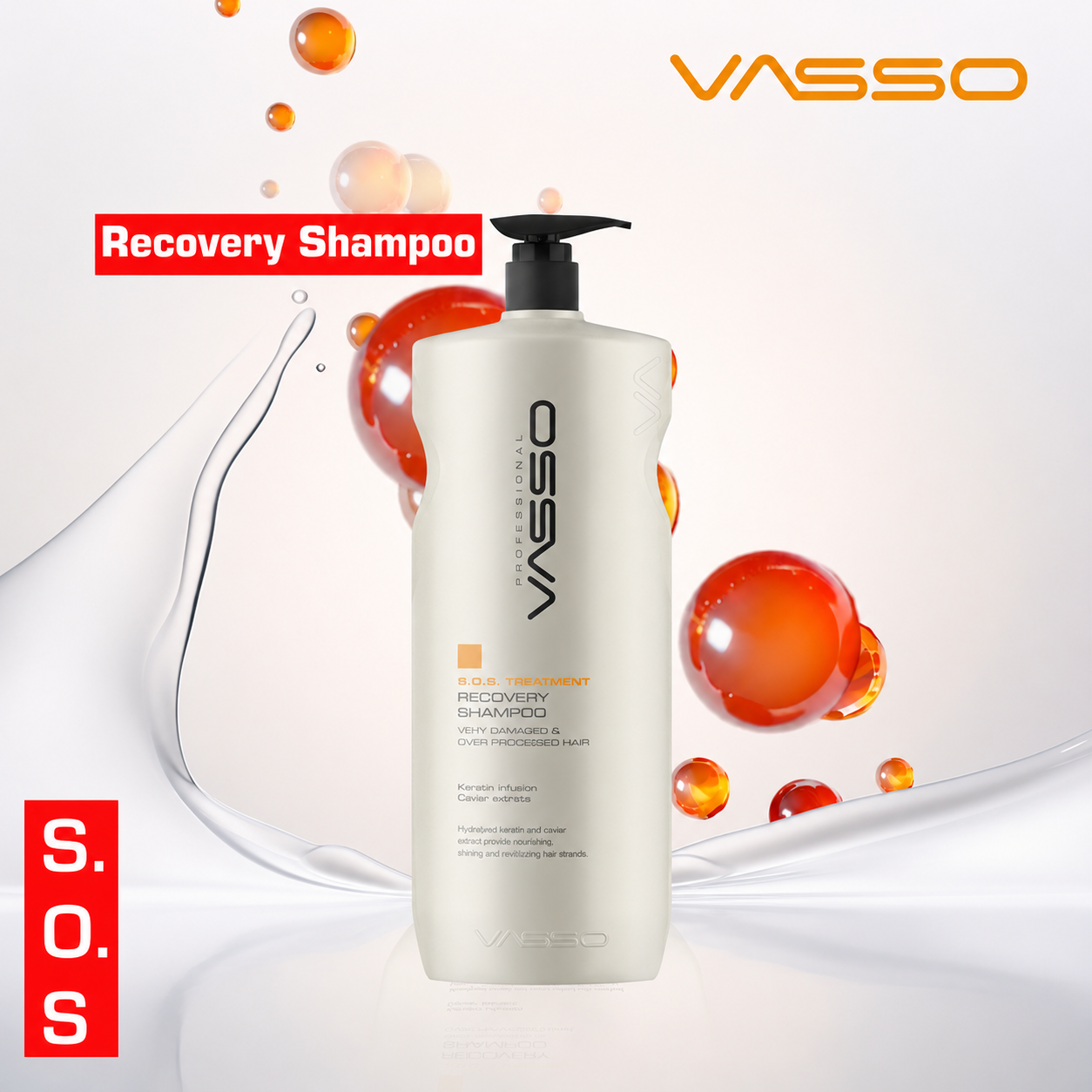 Vasso Sos Treatment Recovery Shampoo 50.72oz (1500ml)
