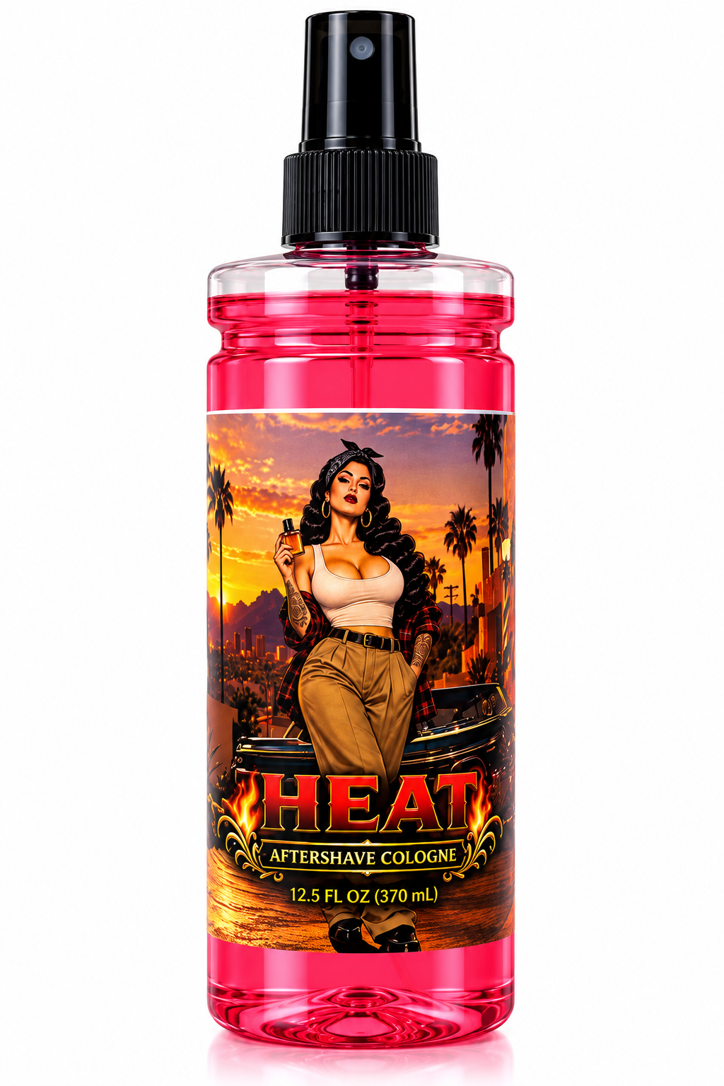 2 Bux Heat Aftershave Cologne Spray for Men – Fresh Woody Oriental Scent – 12.5 fl oz / 370 mL