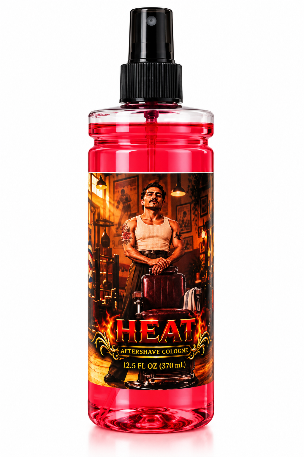 2 Bux Heat Aftershave Cologne Spray for Men – Fresh Woody Oriental Scent – 12.5 fl oz / 370 mL