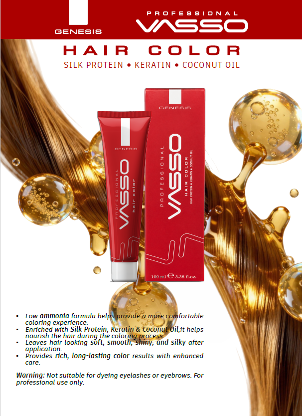 Vasso Genesis Professional Hair Color 70 Shade Collection