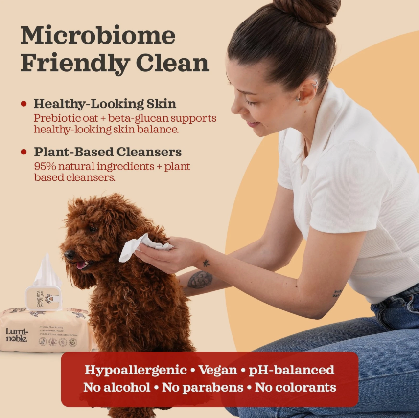 LumiNoble Pet Cleansing Wipes - 100 Count
