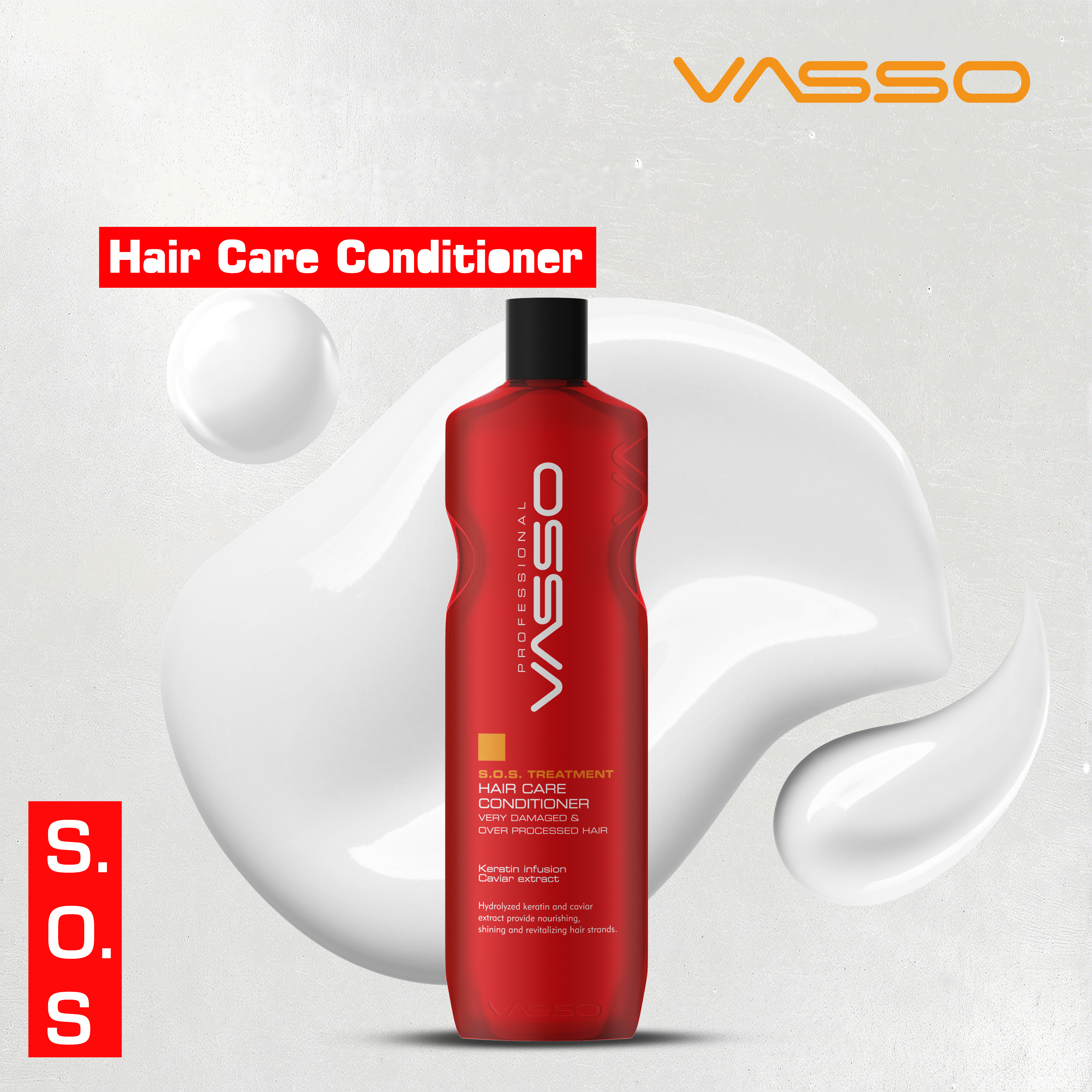 Vasso Sos Treatment Hair Care Conditioner 15.55oz (460 ml)